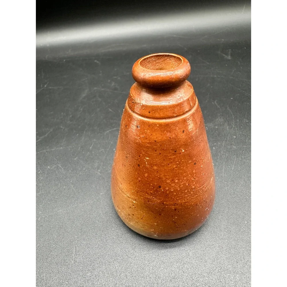 Vintage Brown Stoneware Bottle Figurine Rustic Pottery Home‎ Decor Accent Piece